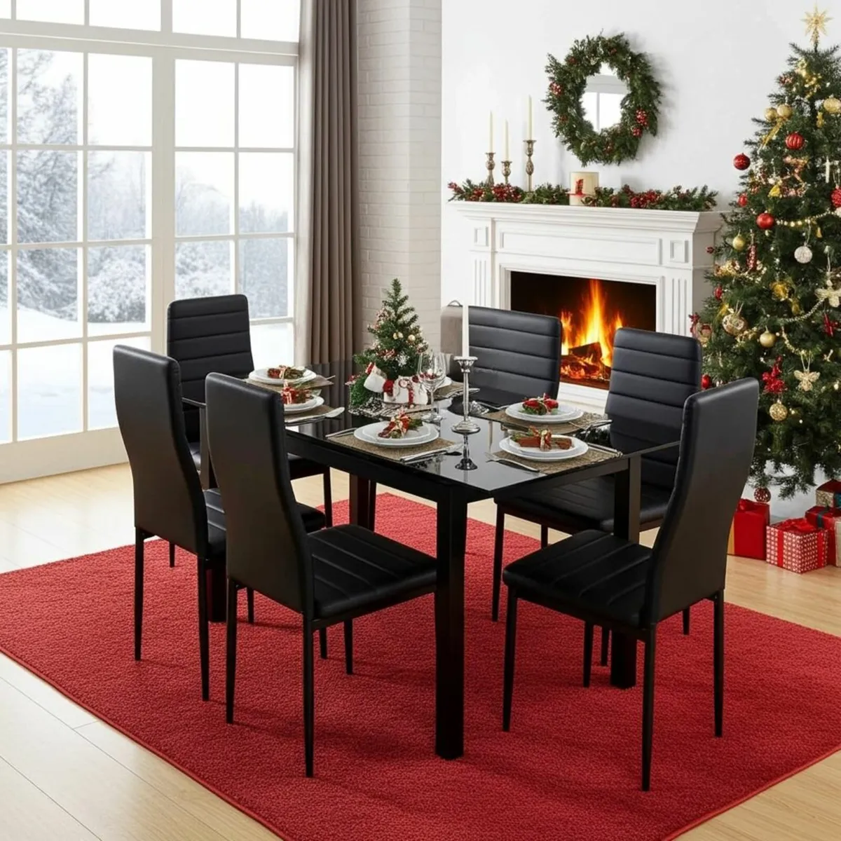 🎁 “Holiday Offer: Extendable Table Set Black” - Image 1
