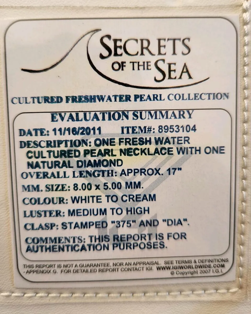 Genuine 3 Strand Pearl Necklace - Image 2