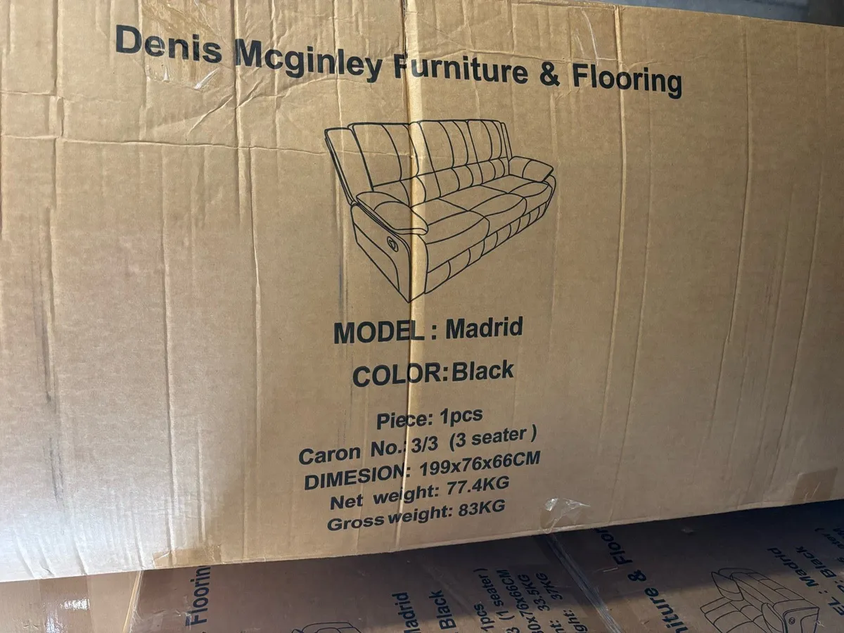 New Grey leather Madrid Sofas - Image 3