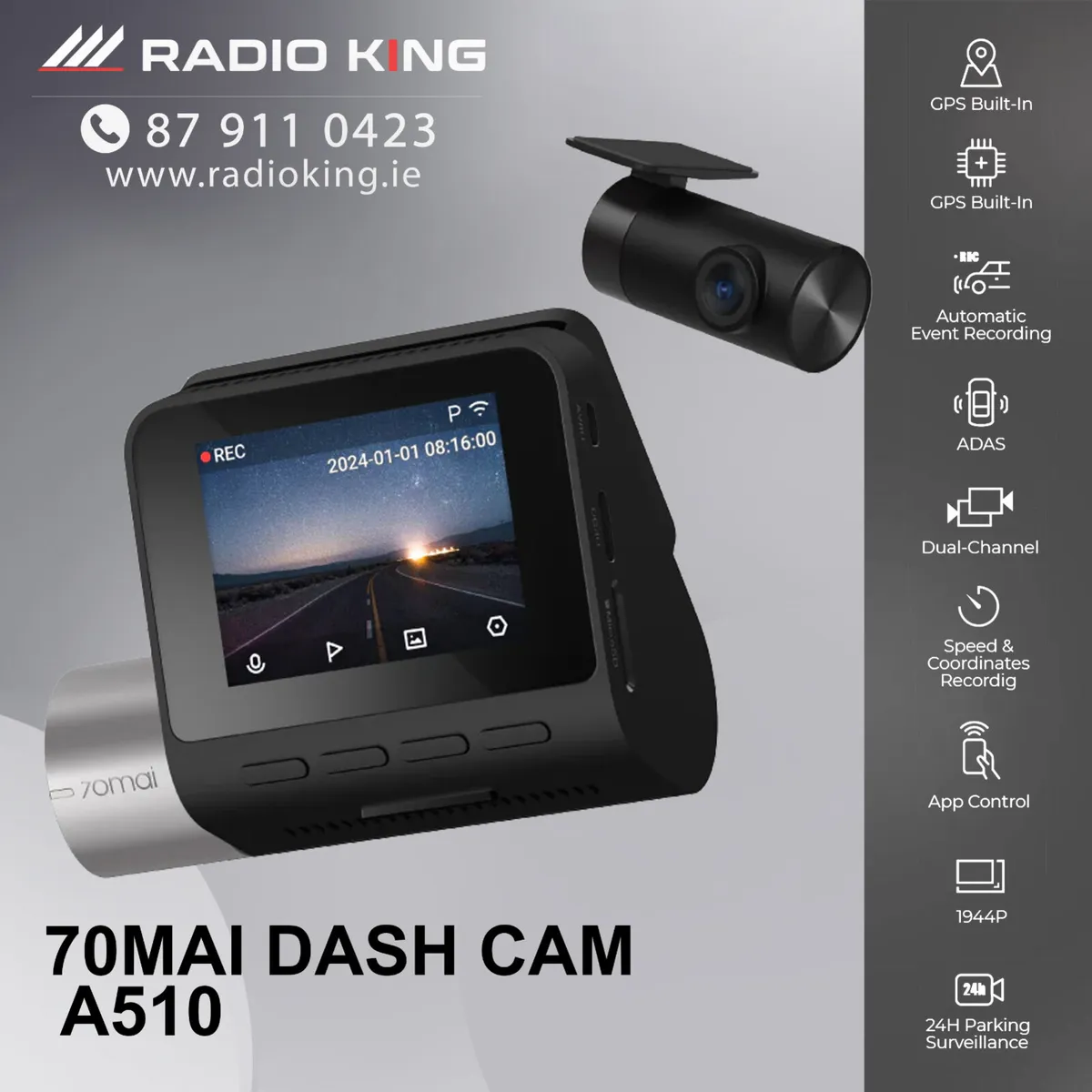 . PREMIUM CAR DUAL DASH CAM WITH OPTIONAL INSTALL - Image 1