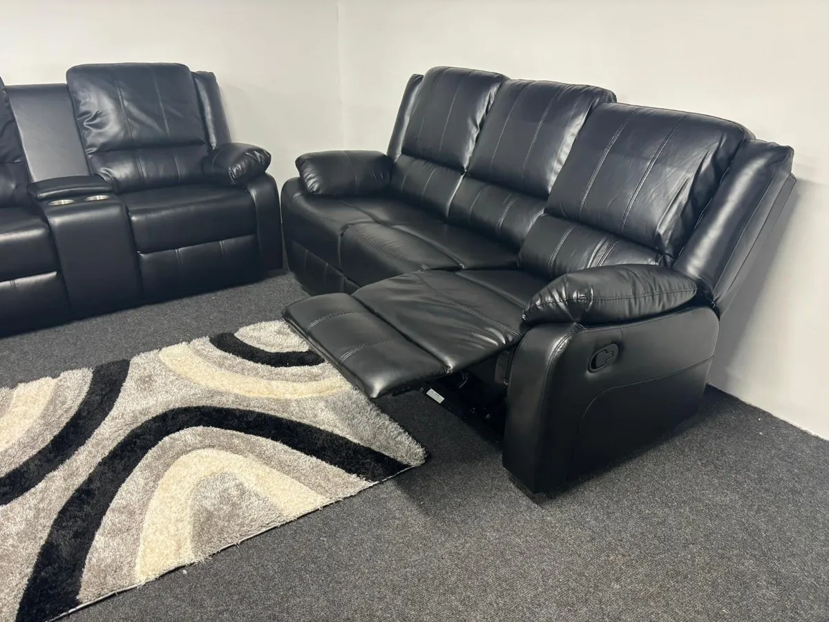 New 3+2 Grey or Black  Recliner Sofas - Image 1