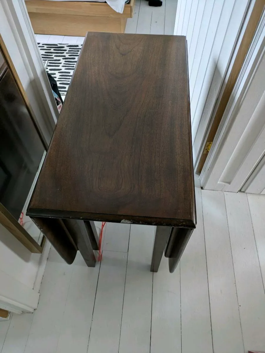 Solid Mahogany Folding Table (Drop Leaf) - Image 1