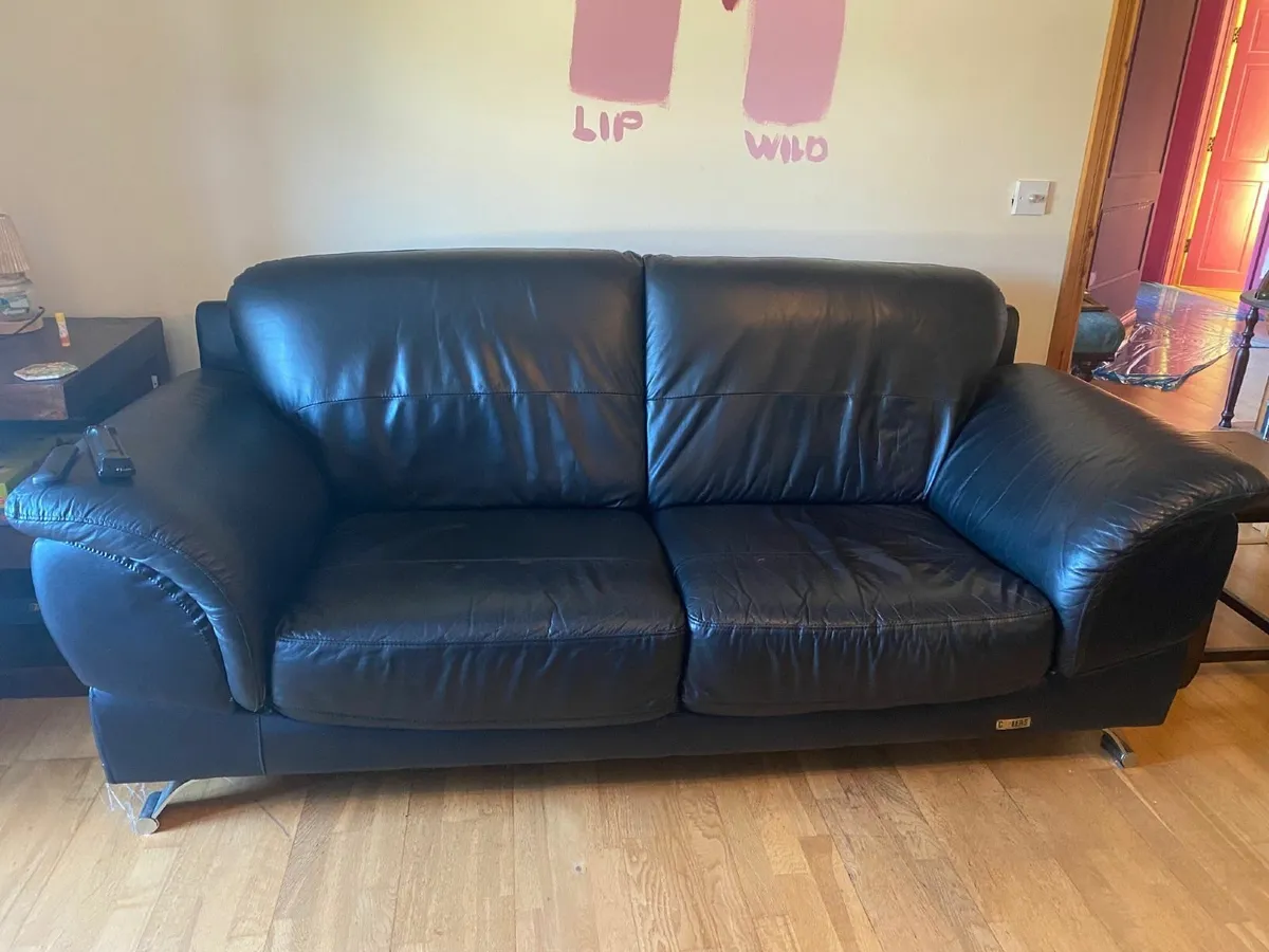 Free collection only  Leather couch broken spring - Image 2