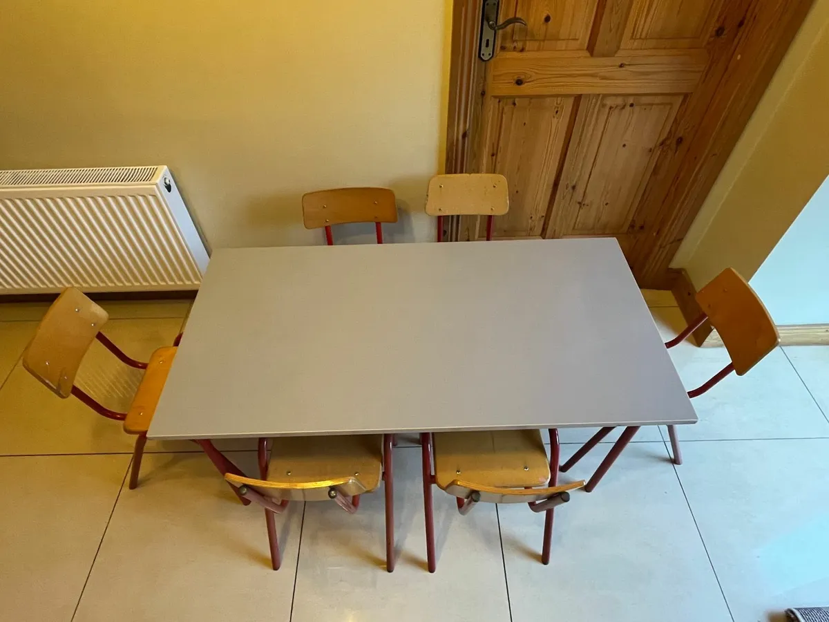 School Table and Chairs - Image 1
