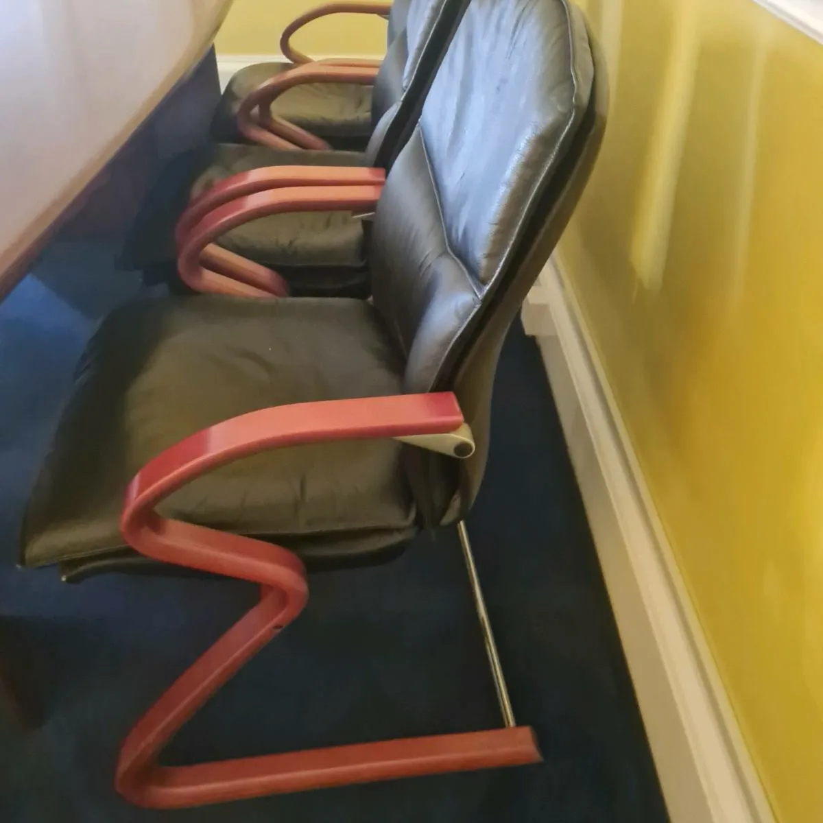 Executive solid wood boardroom table with - Image 3