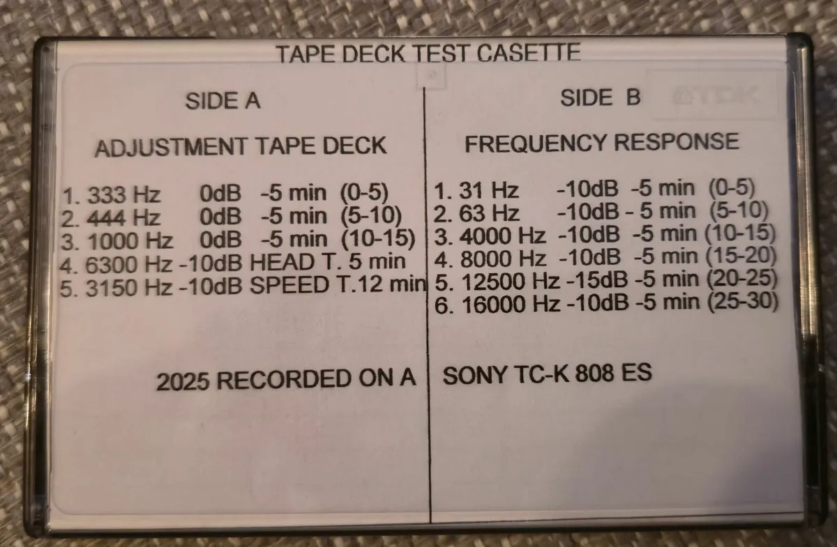 SERVICE CASSETTE FOR SETTING UP THE TAPE RECORDER - Image 2