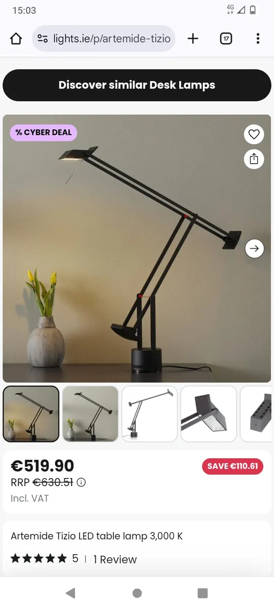 Tizio designer table lamp - Image 1