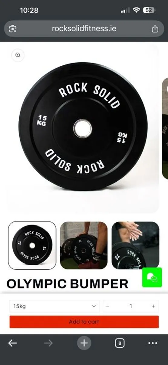 Olympic Bumper Plates - 100kg Set - Image 2