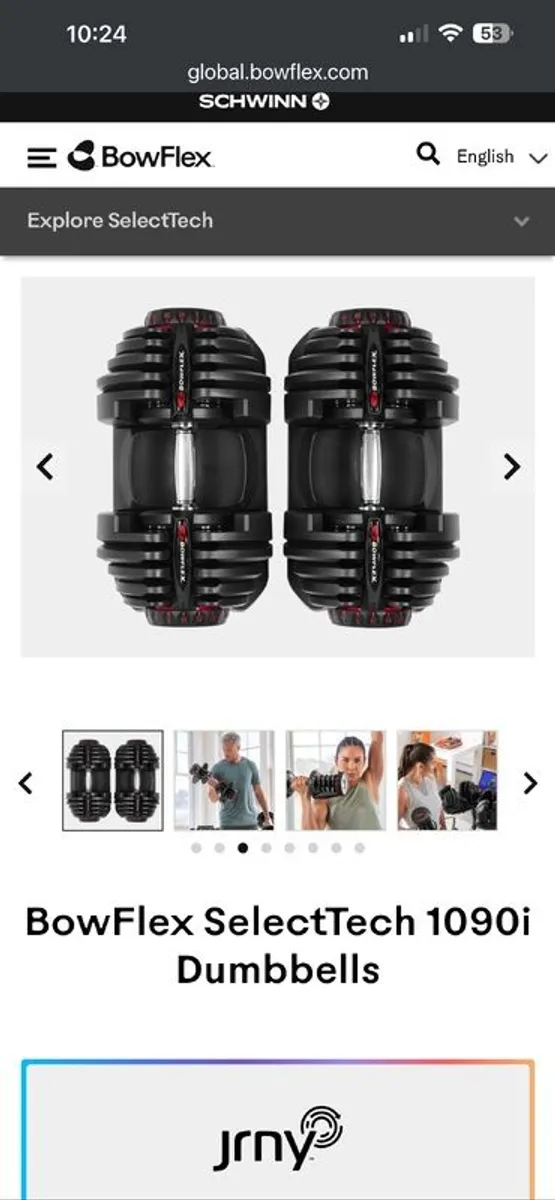 Bowflex Adjustable Dumbbells & Stand - 41kg each - Image 2