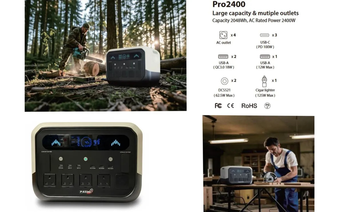 Pacini Portable Power Station 2400W - Image 3