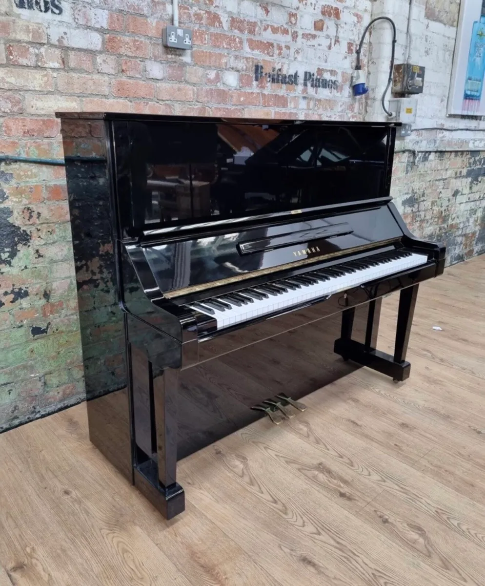 Yamaha U3 black reconditioned Belfast pianos - Image 1
