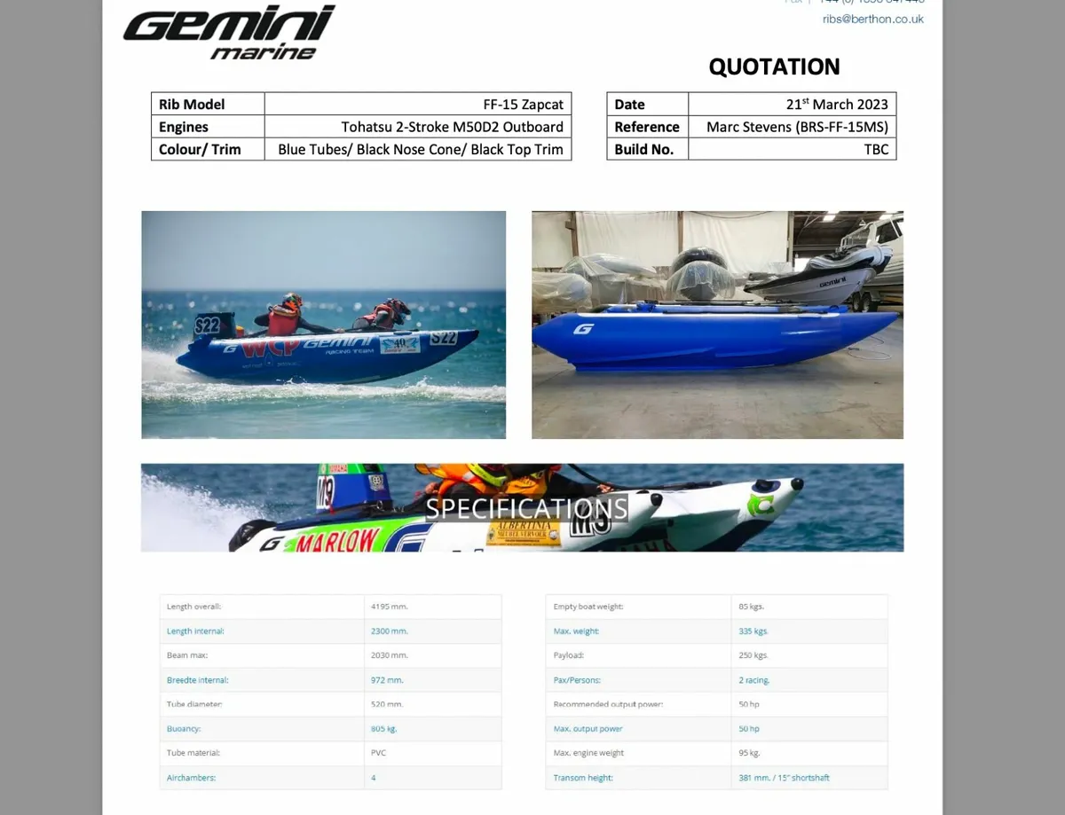 Zapcat FF-15 , 2023, Gemini Marine - Image 1