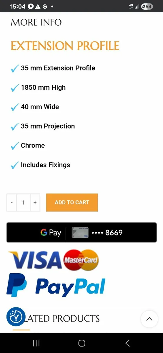 New Bifold shower door & new extension profile - Image 2