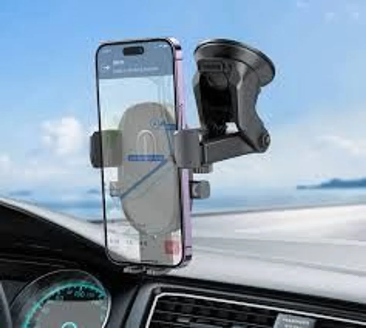 Car Phone Holder One-Button Central Console - Borofone BH93 - Image 1