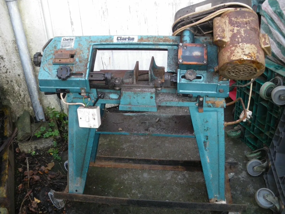 Bandsaw, parts washer & engine crane - Image 1