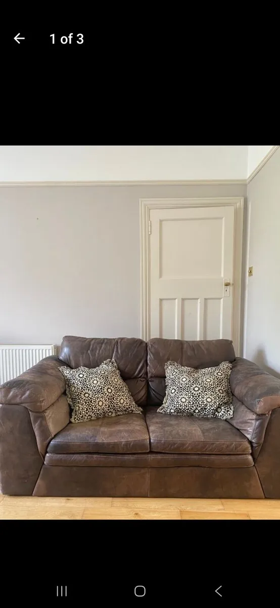 DFS Leather 2 seater couch - Image 1