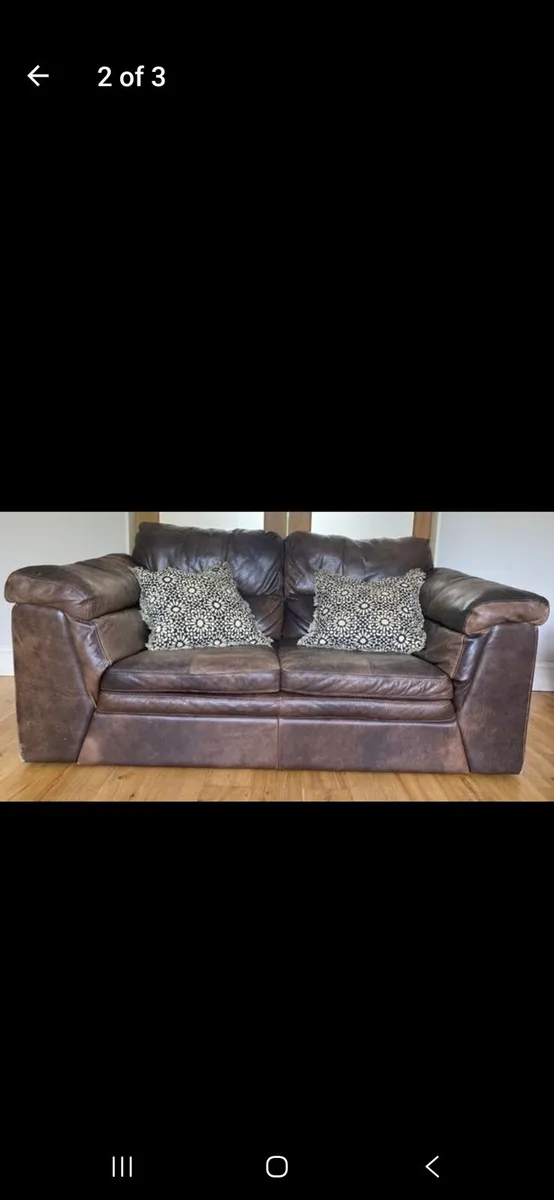 DFS Leather 2 seater couch - Image 2