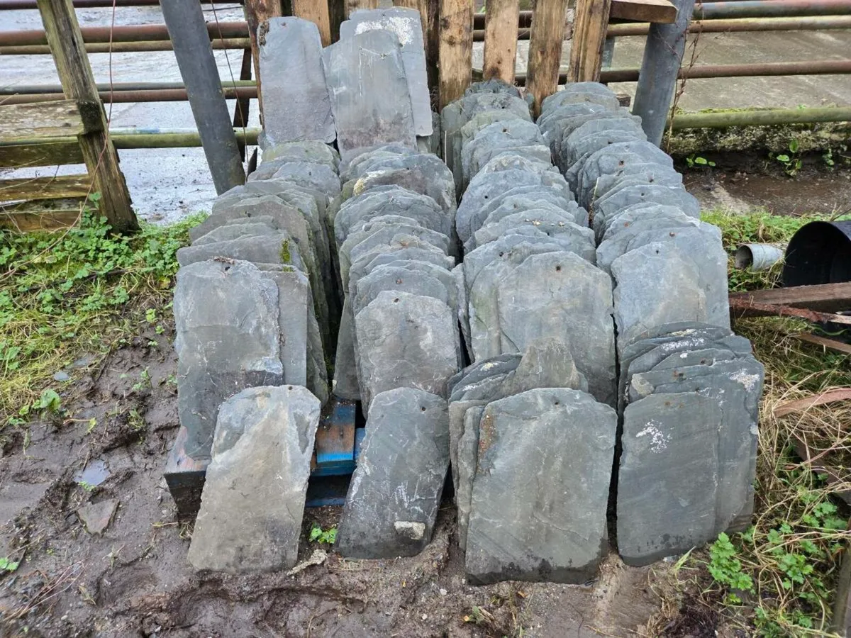 Natural slate, Terracotta ridge tiles Blue Bangor - Image 3