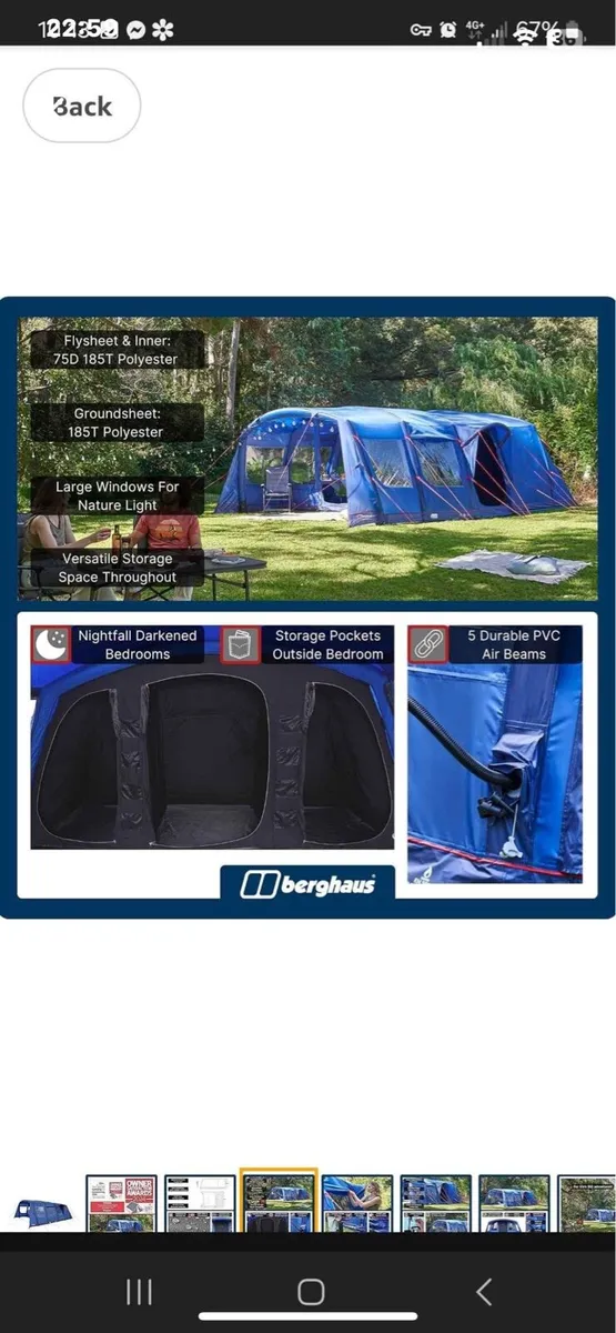 Berghaus 6.1  XL NIGHTFALL Air tent - Image 4