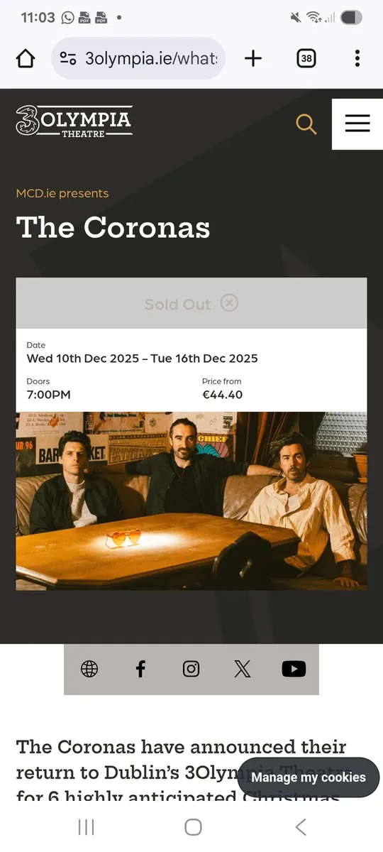 2 Coronas tickets tonight