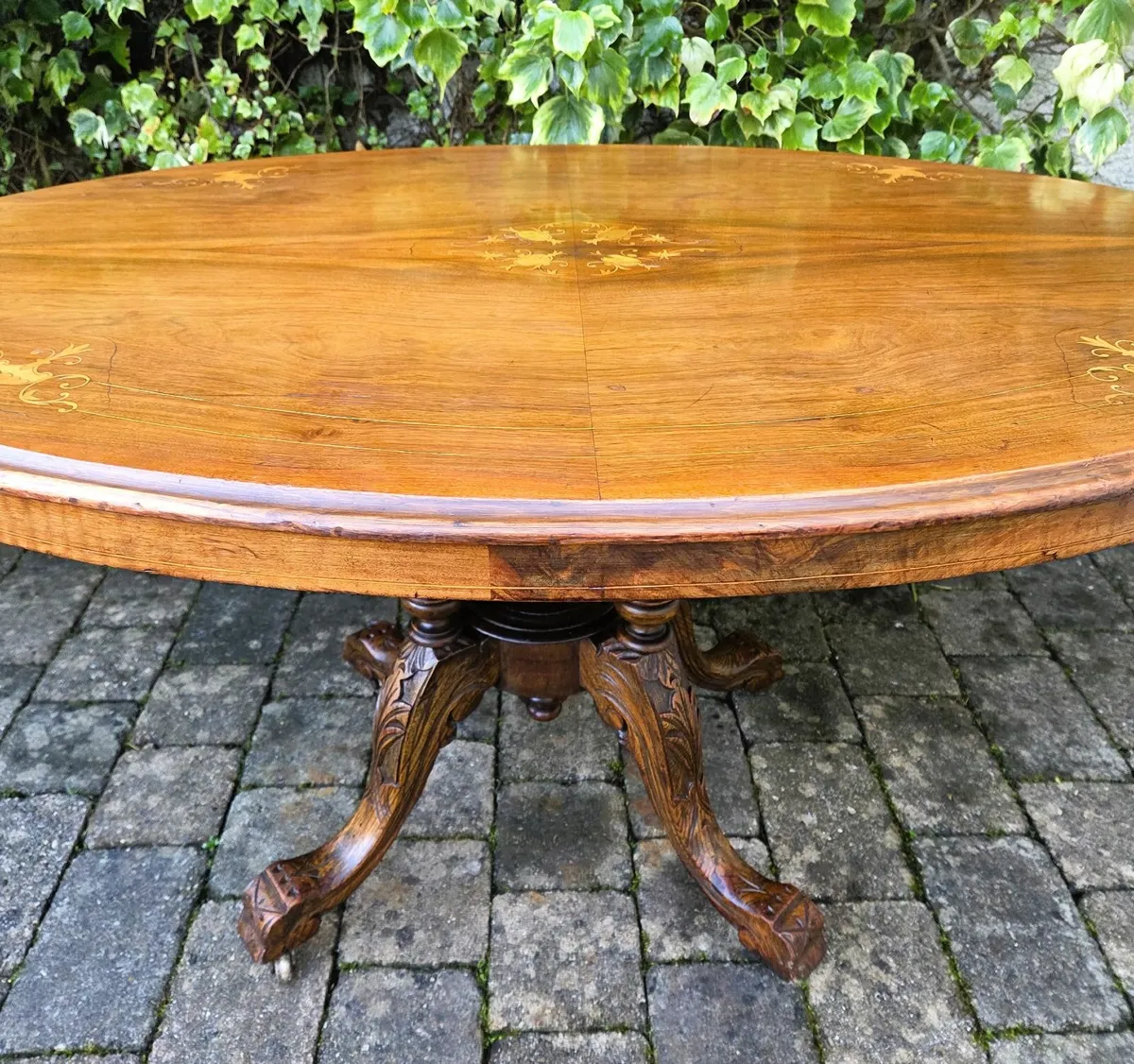 Edwardian Oval Walnut Centre Table- Circa 1905 - Image 4