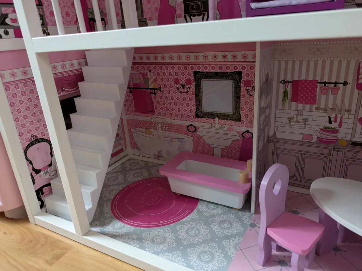 Amazing 3-Storey Wooden Doll House FULLY FURNISHED - Image 2