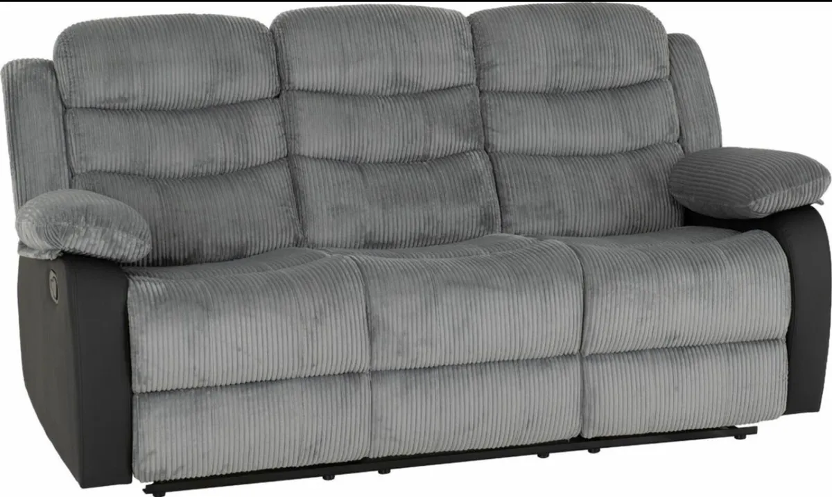 New Black & Grey Recliner Sofas - Image 3