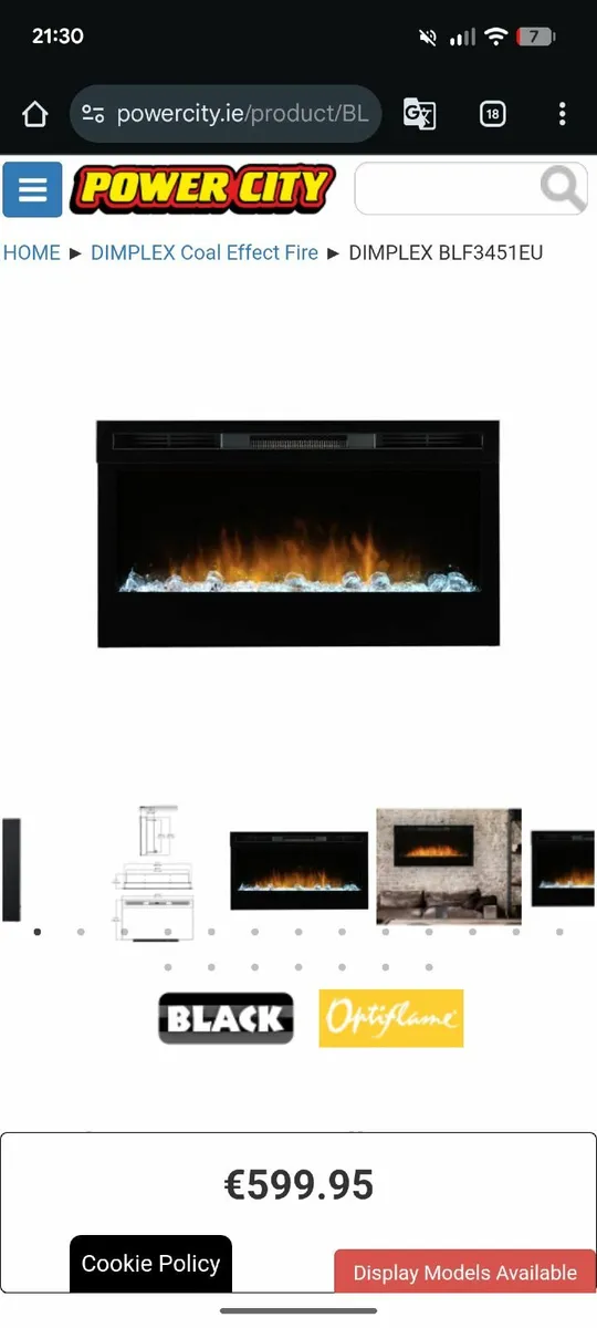 Dimplex Prism 34" Wall Mount Electric Fireplace - - Image 1