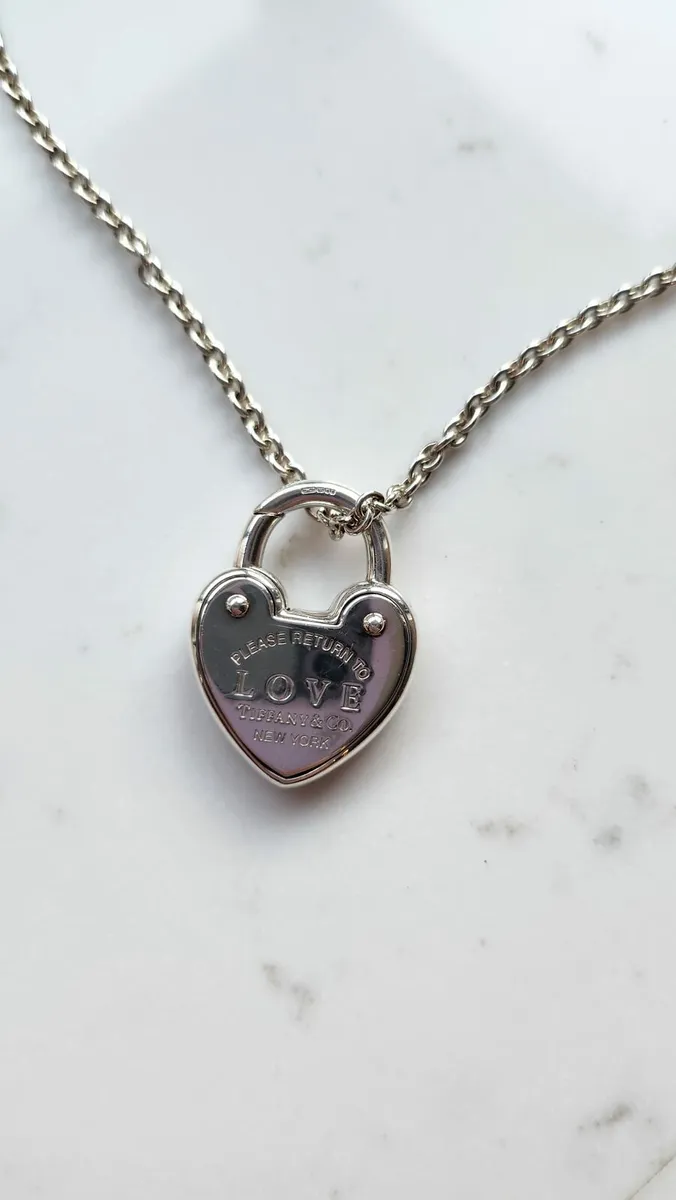 Tiffany & Co. RTT Padlock Silver Necklace - Image 1