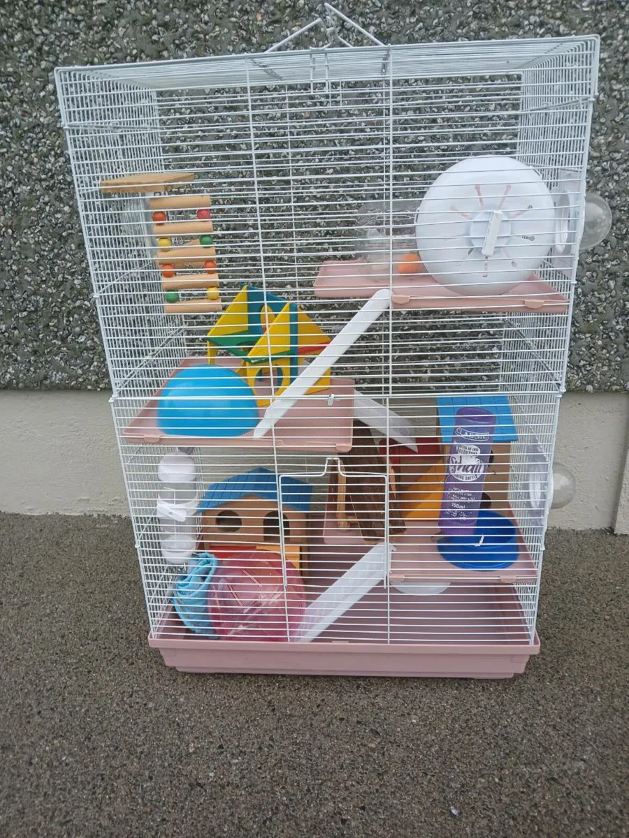 Hamster cage with accessories  and food - Image 1