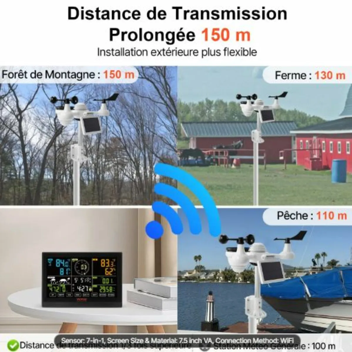 7-in-1 Wi-Fi Weather Station, 19.1 cm (7.5-inch) - Image 4