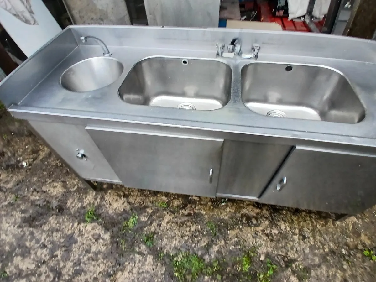 Stainless steel cabbinet sink unit complete - Image 1