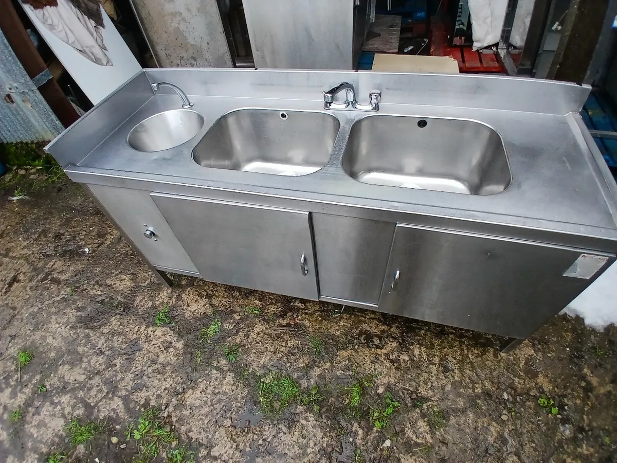 Stainless steel cabbinet sink unit complete - Image 3