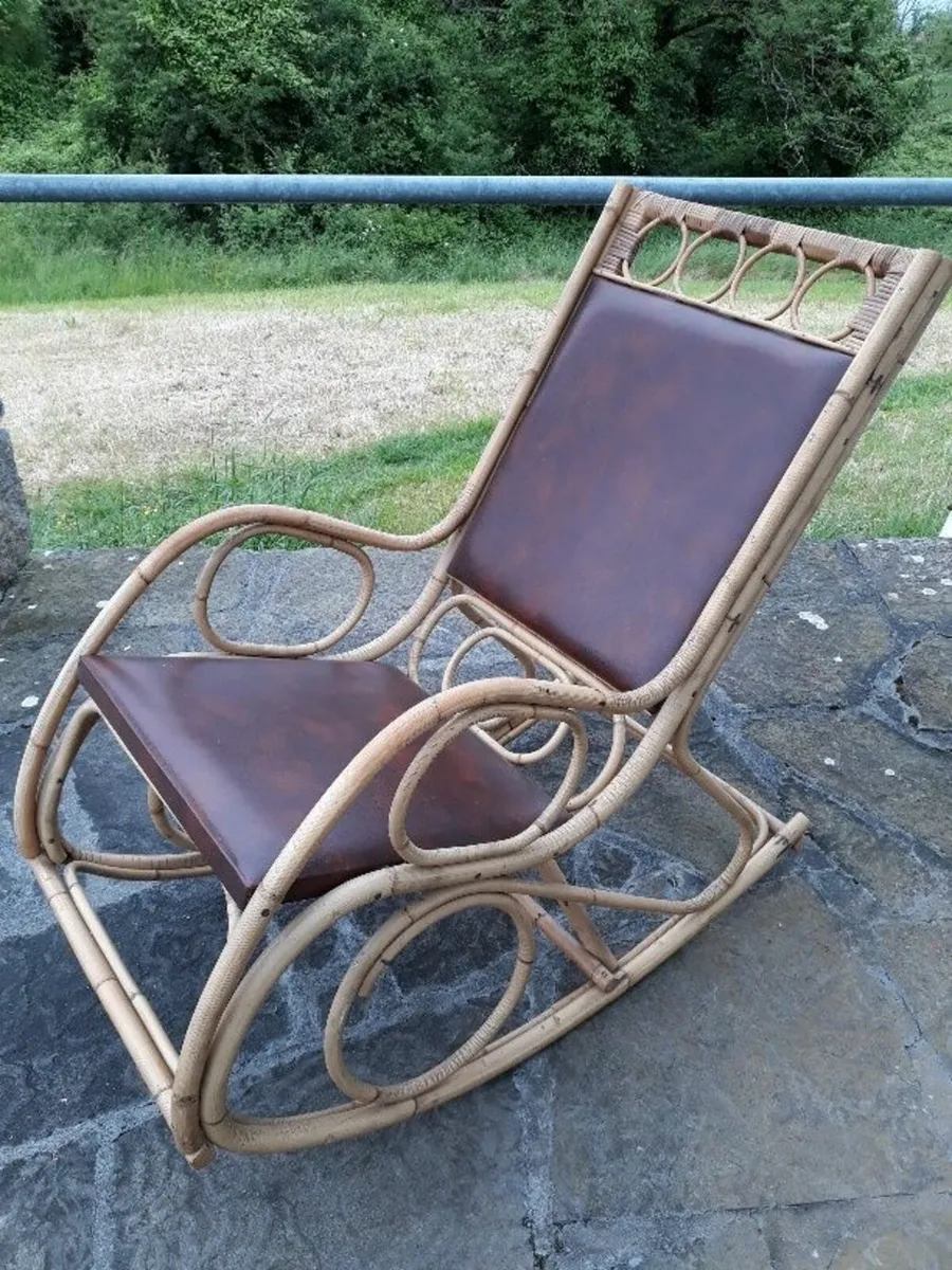 Bamboo Farmhouse Rocking Chair - Image 3