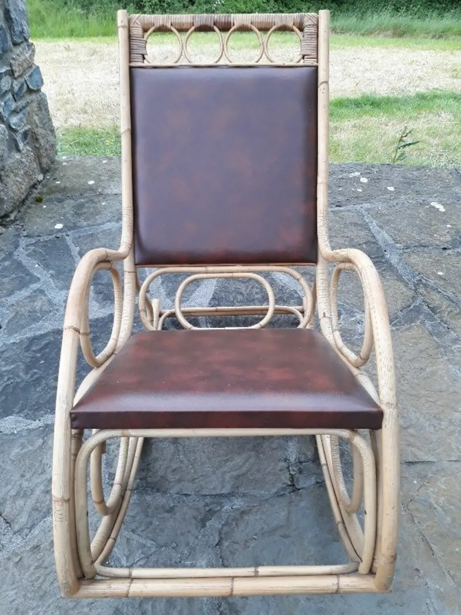 Bamboo Farmhouse Rocking Chair - Image 4