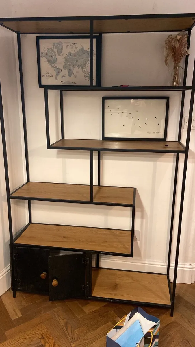 Industrial Style Shelving Unit / Bookcase – Wood &