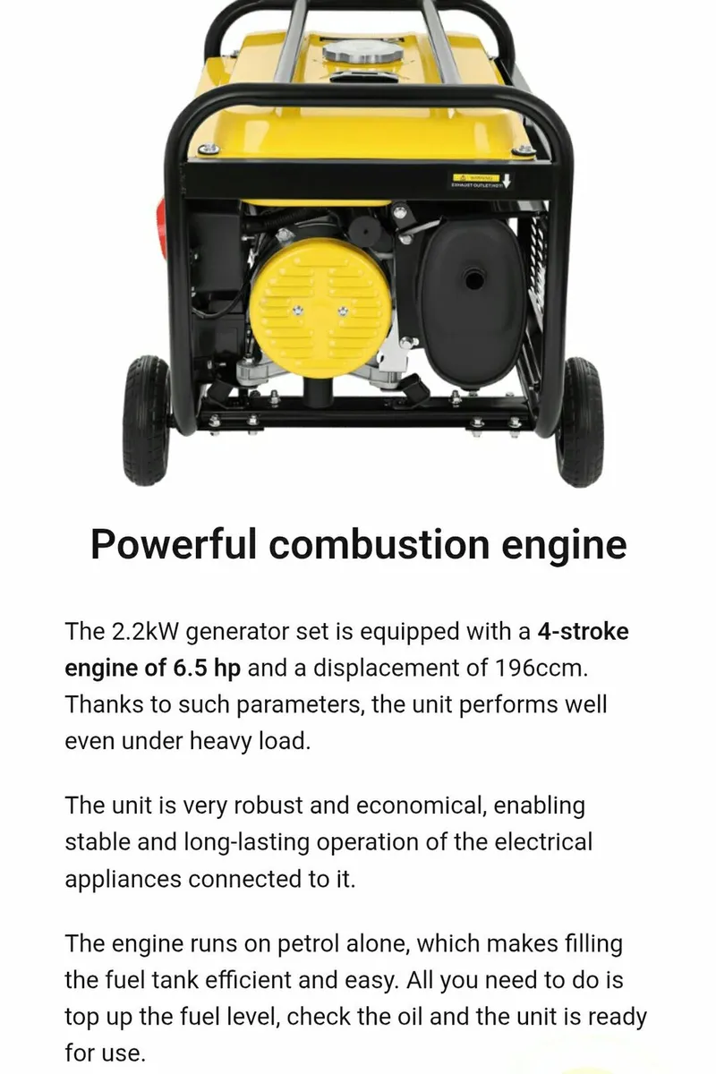 2.2KW generator/ 3-phase/ 4-stroke/ 6.5hp/ Petrol - Image 3