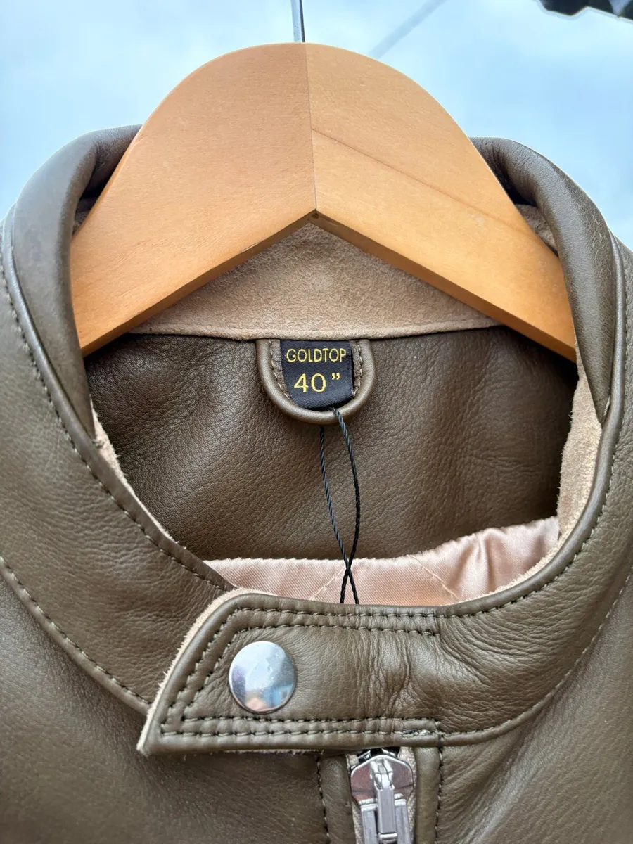 Goldtop Cafe Racer Leather Jacket - Image 4