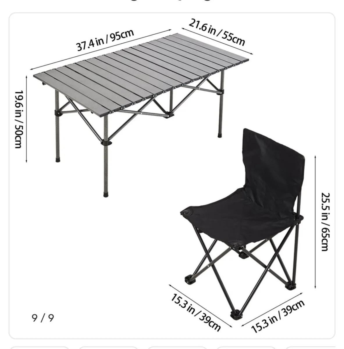 Silver Grey 4 Seater Portable Folding Camping Set - Image 2