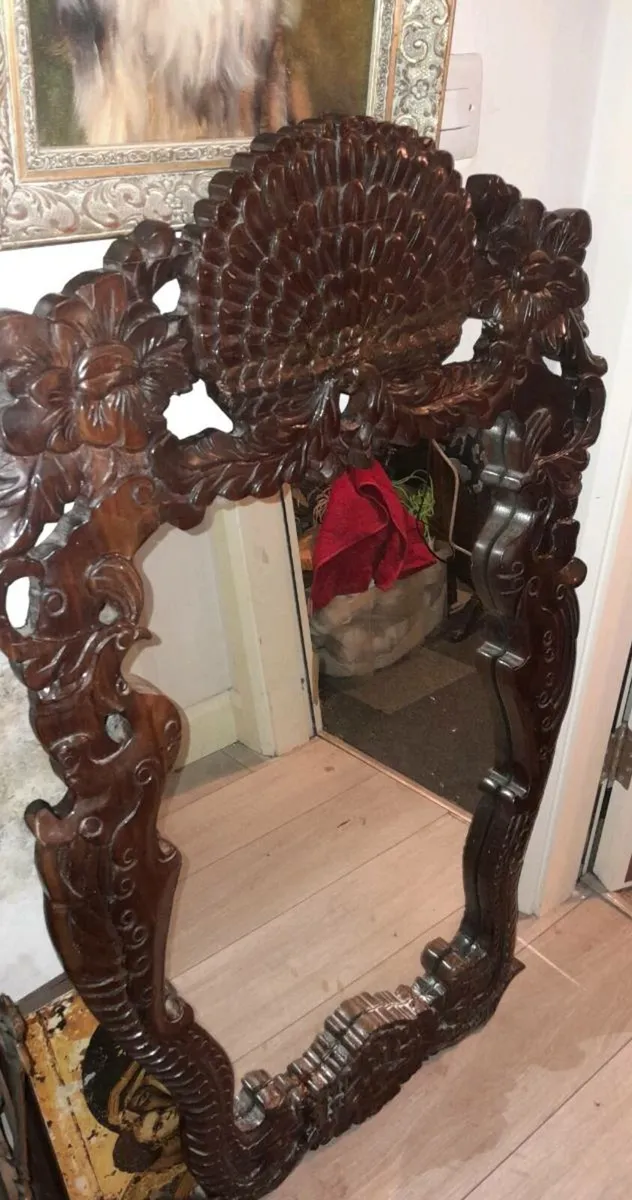 Stunning XXL handcarved mirror - Image 1