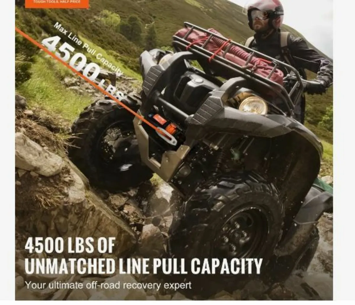 Electric Winch ATV UTV 2041.2 kg - Image 2