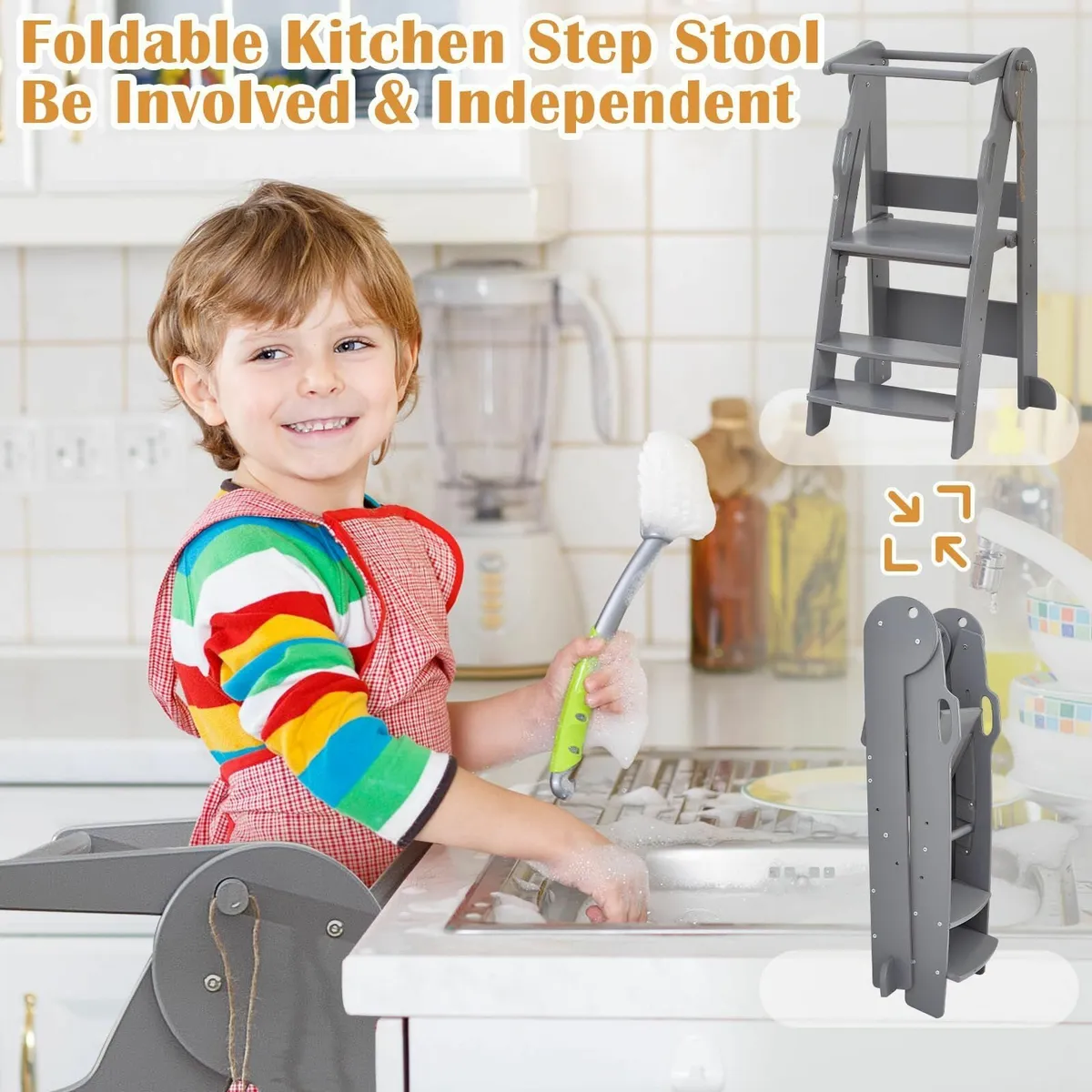 Foldable Toddler Step Stool for Kids 2-6 Years - Image 3