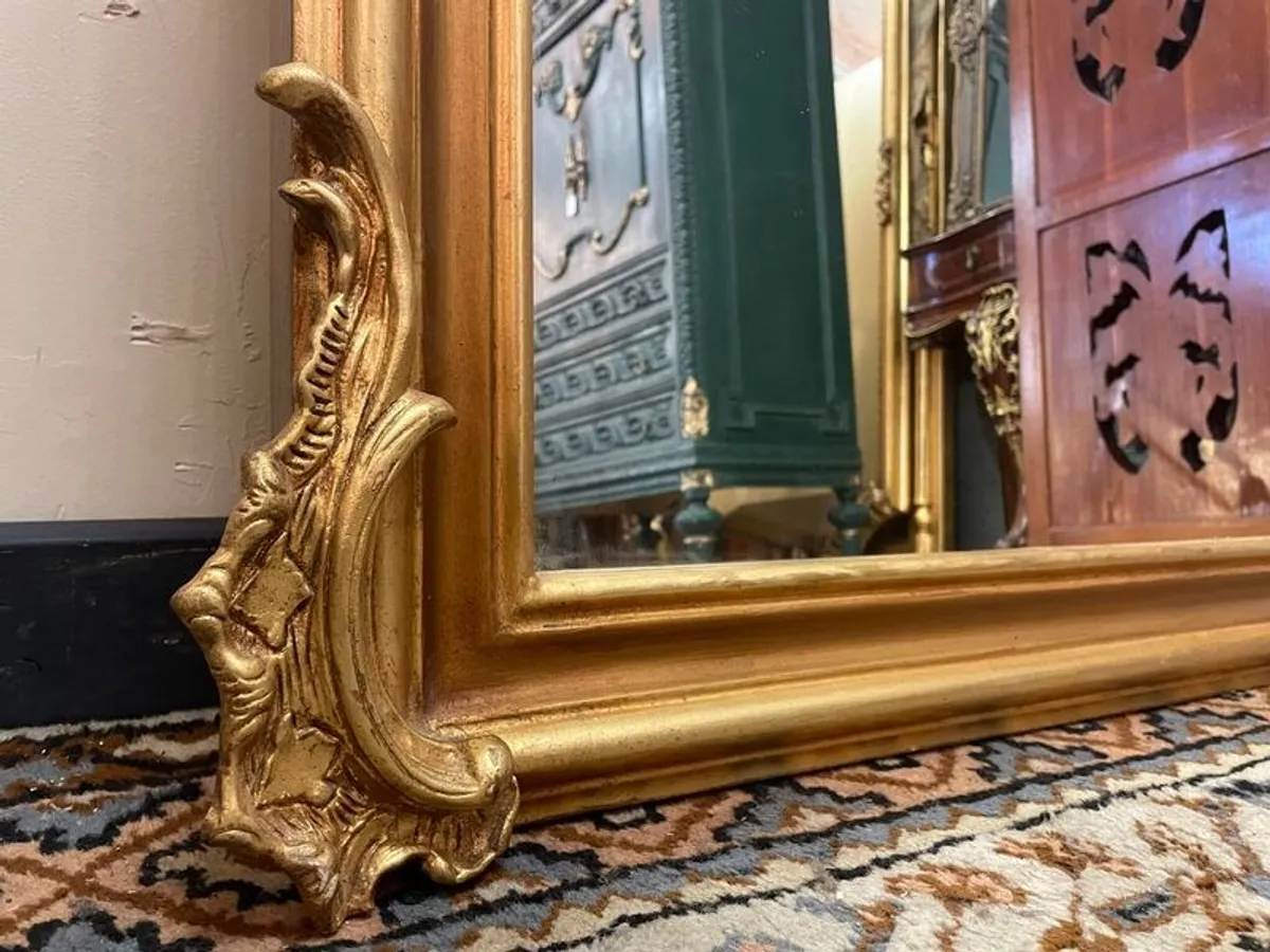 SALE ! Was 795 Now 630 ! Grand French Style Gilt Mirror with Cherub & Plaques - Image 4