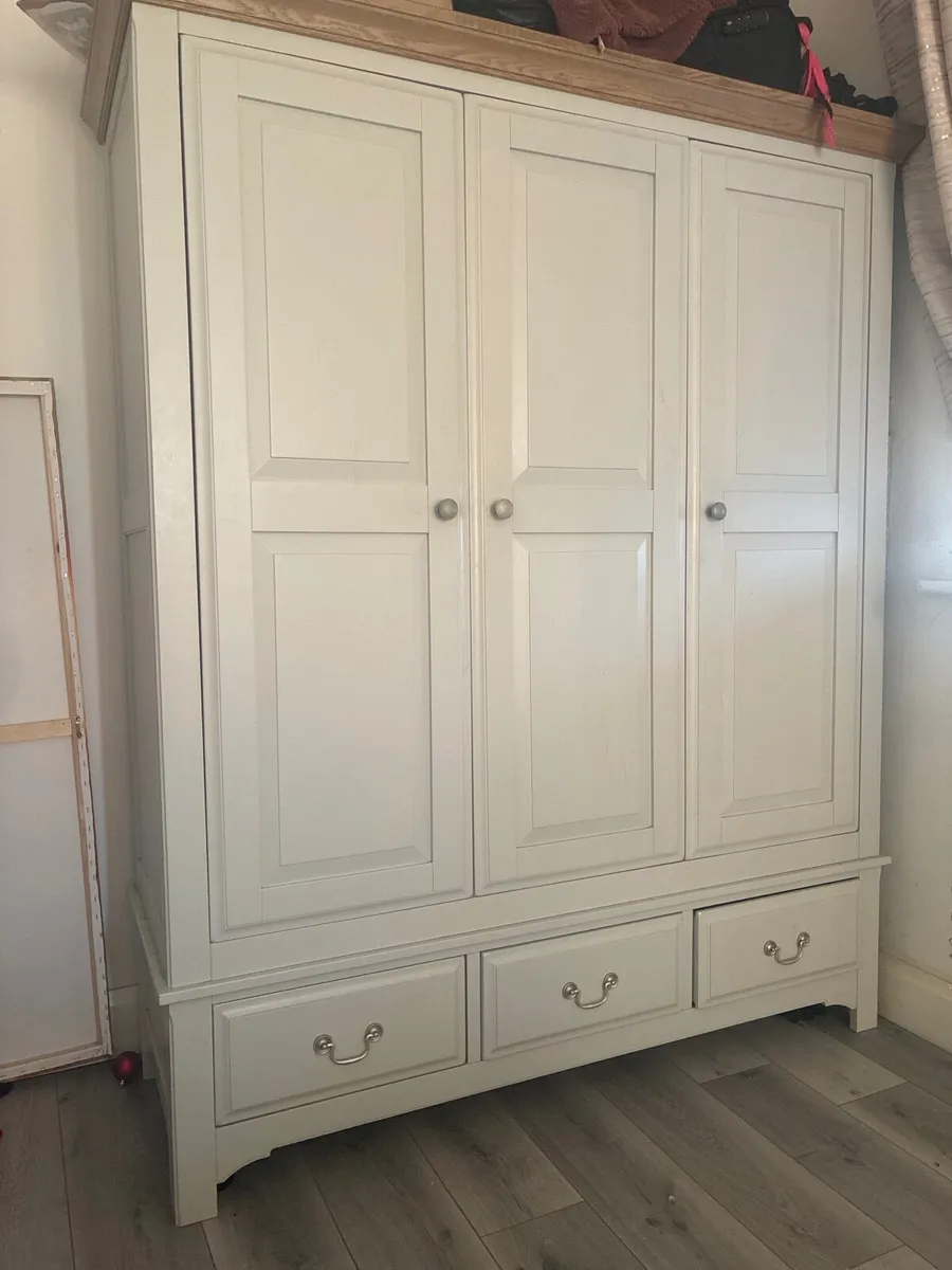Three Door Three Drawer Grey Wardrobe - Image 1