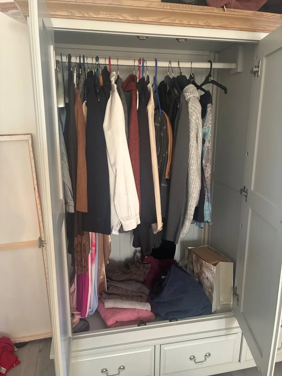 Three Door Three Drawer Grey Wardrobe - Image 2