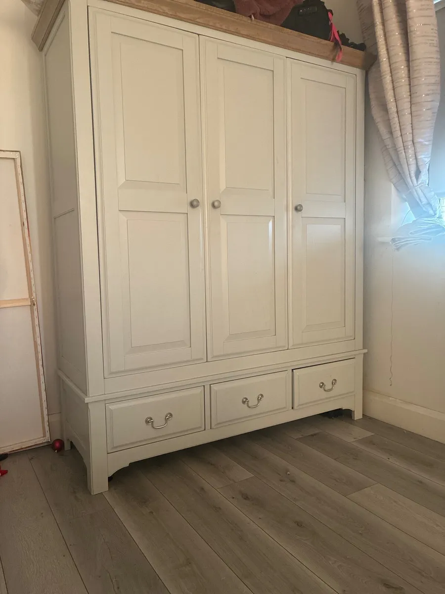 Three Door Three Drawer Grey Wardrobe - Image 4