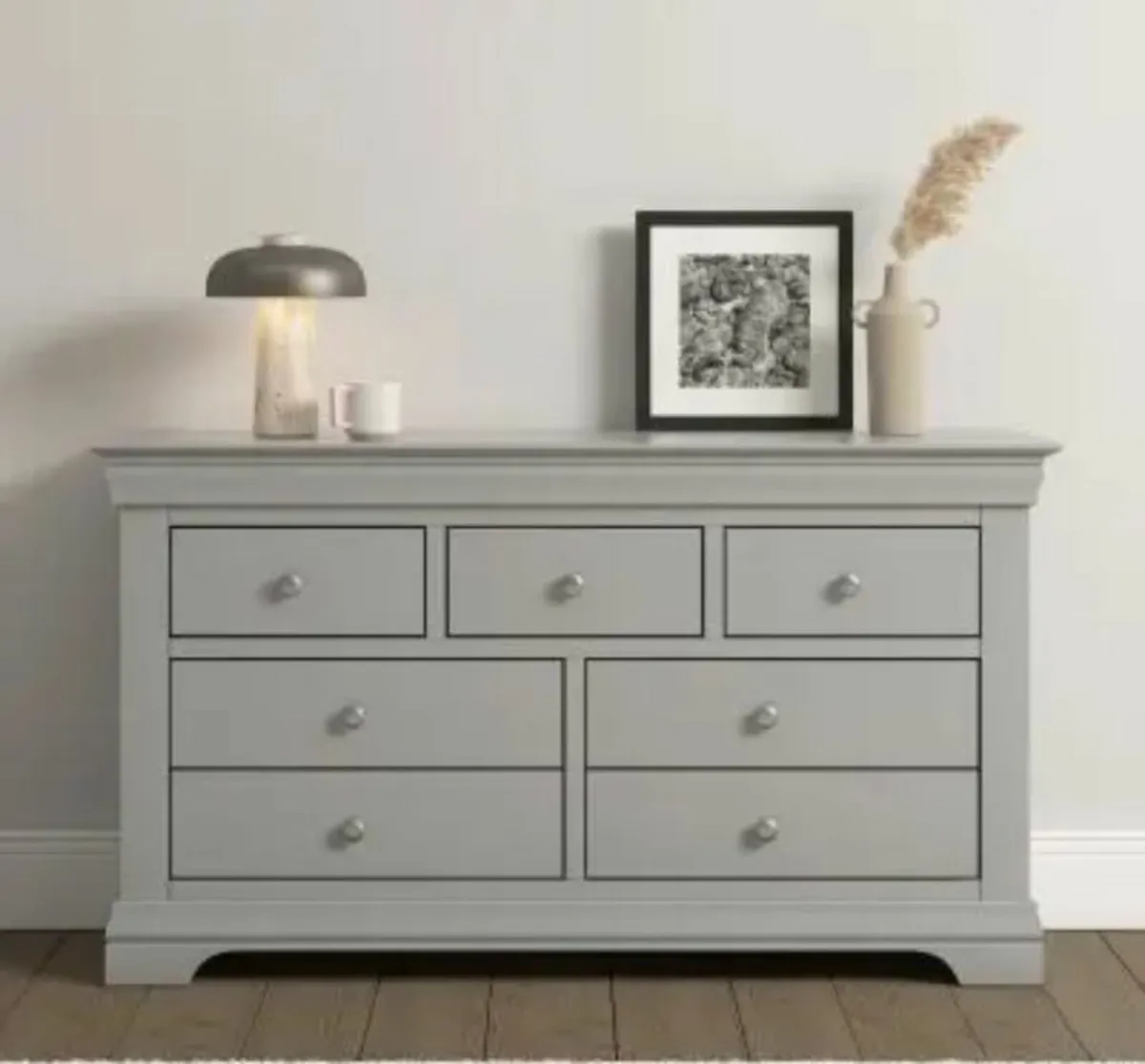 Bordeaux 3+2 Drawer Chest Pebble Grey - Image 1