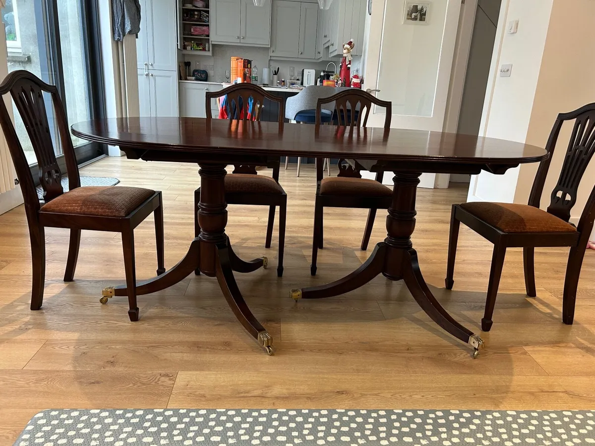 Solid Mahogany Dining Table & 6 Chairs - Image 3