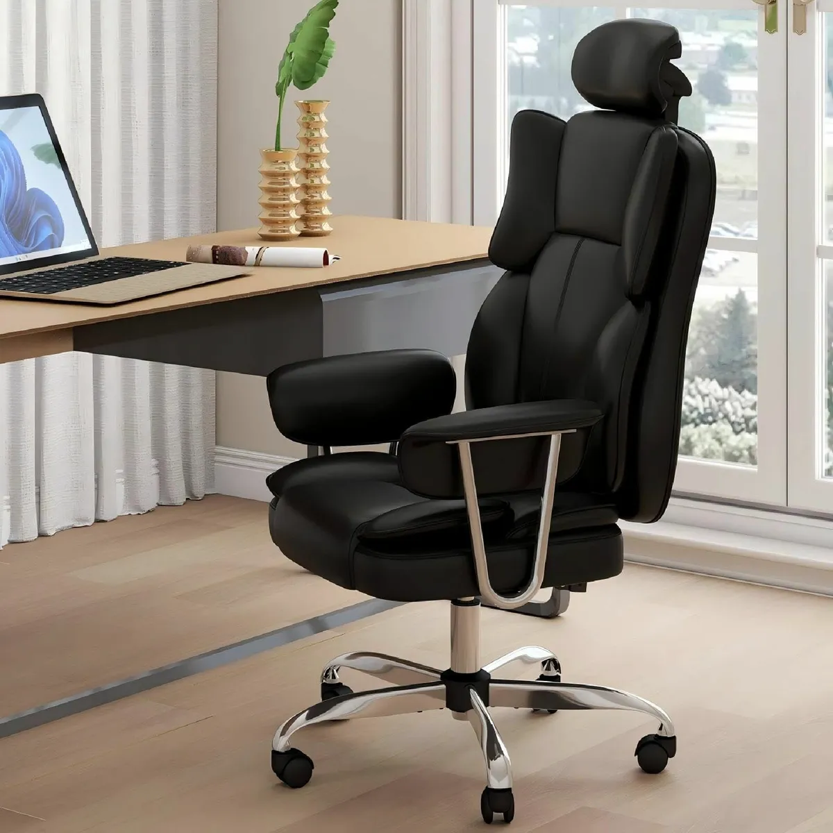 Office Chairs for Home with High Back PU Leather - Image 1