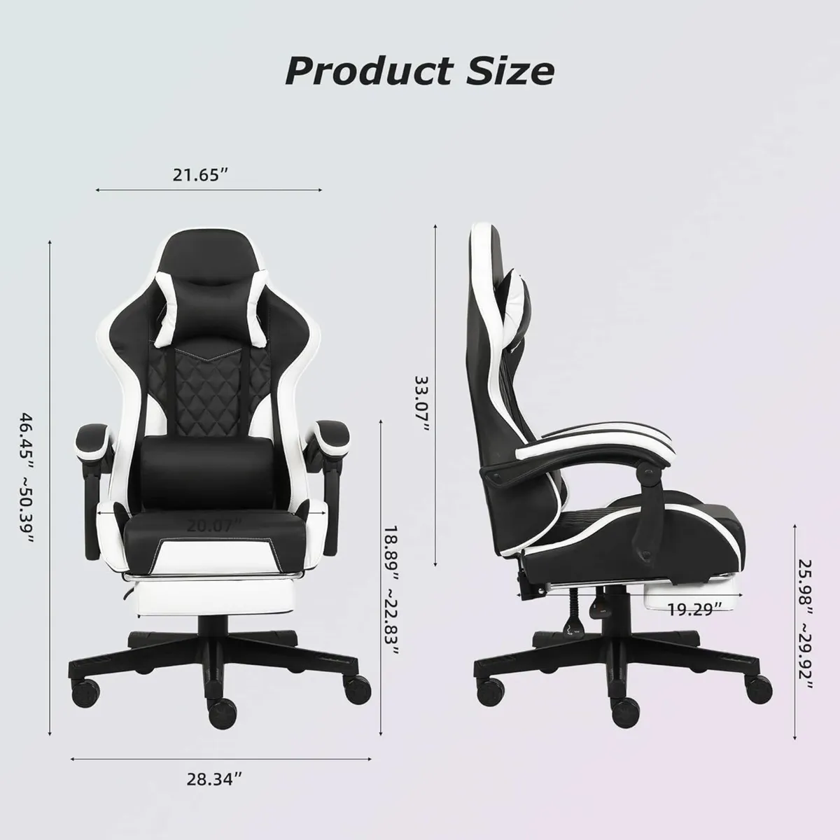 Gaming Chair Computer Office with Footrest - Image 3